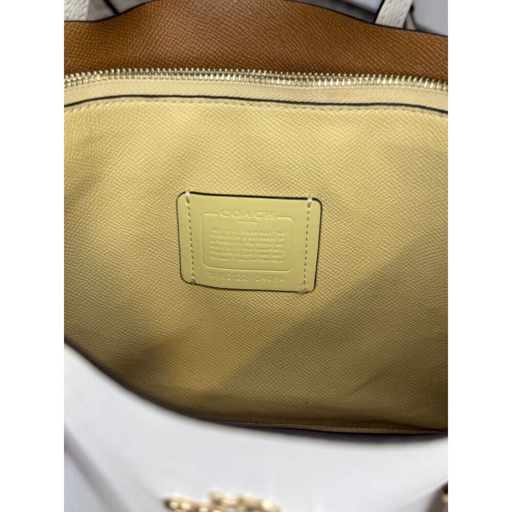 Coach Mollie Tote 25 Chalk White Leather Crossbody Satchel Bag C4084 - Picture 2 of 11